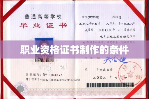 北海职业资格证书制作的条件